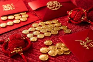 Red Lunar New Year envelopes