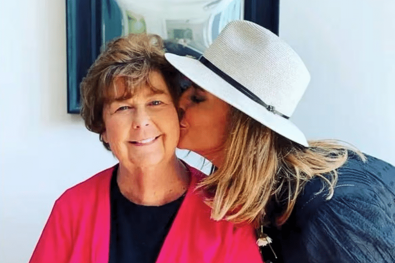 Savannah Guthrie kissing her mother Nancy Guthrie on the cheek