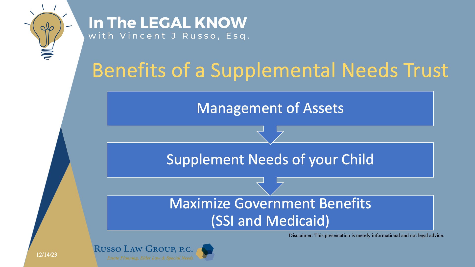Benefits of a Supplemental Needs Trust