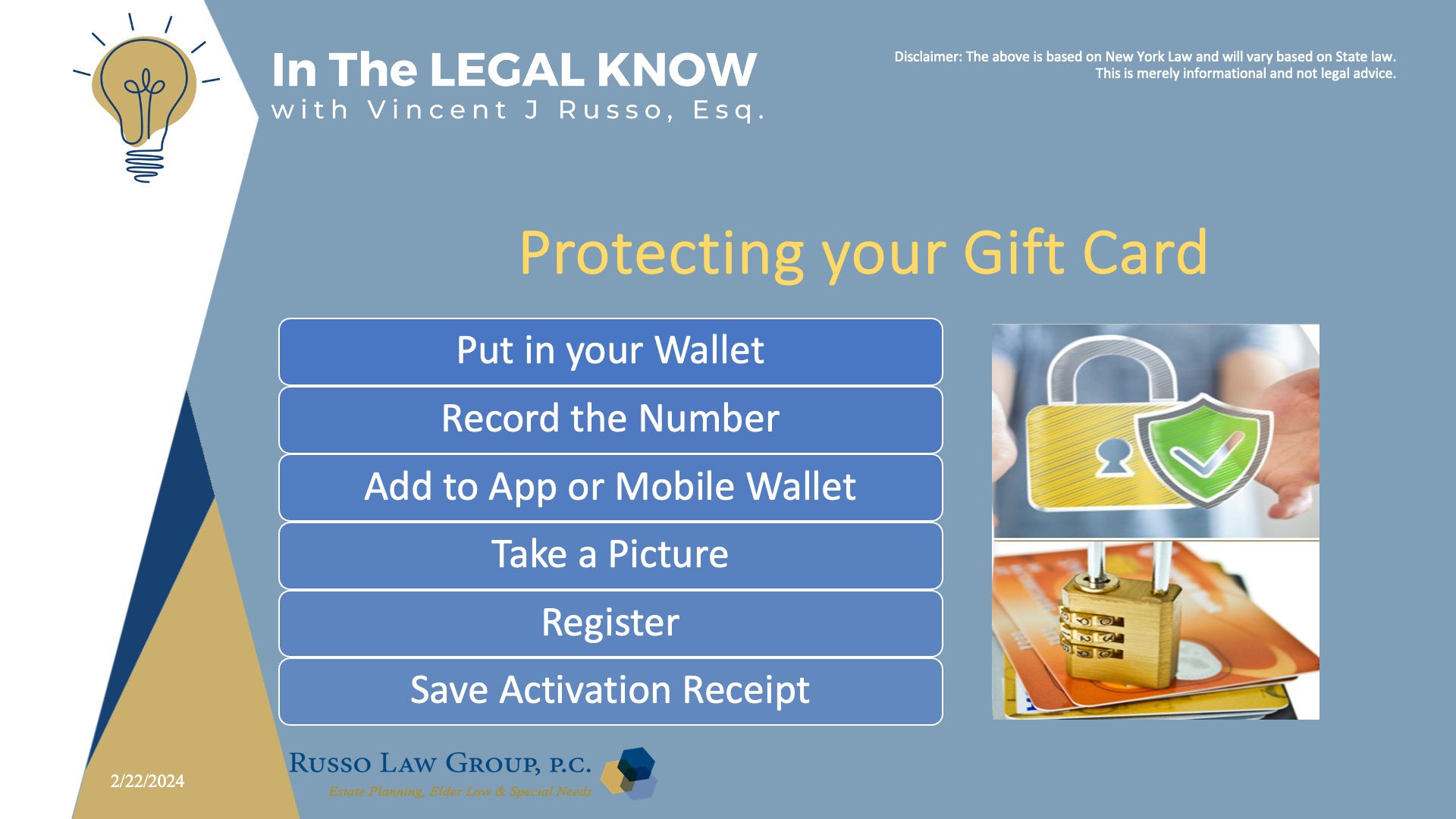 Protecting Your Gift Cards