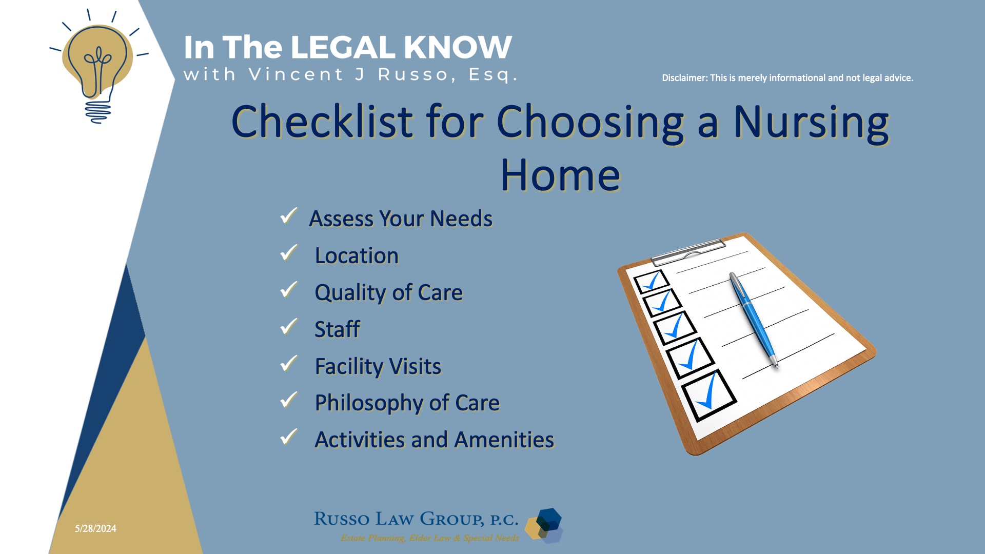 Nursing Home Checklist