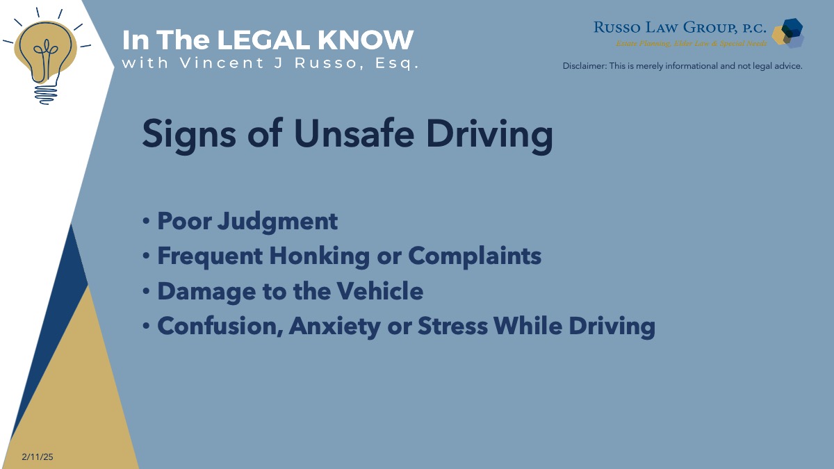 Signs of Unsafe Driving