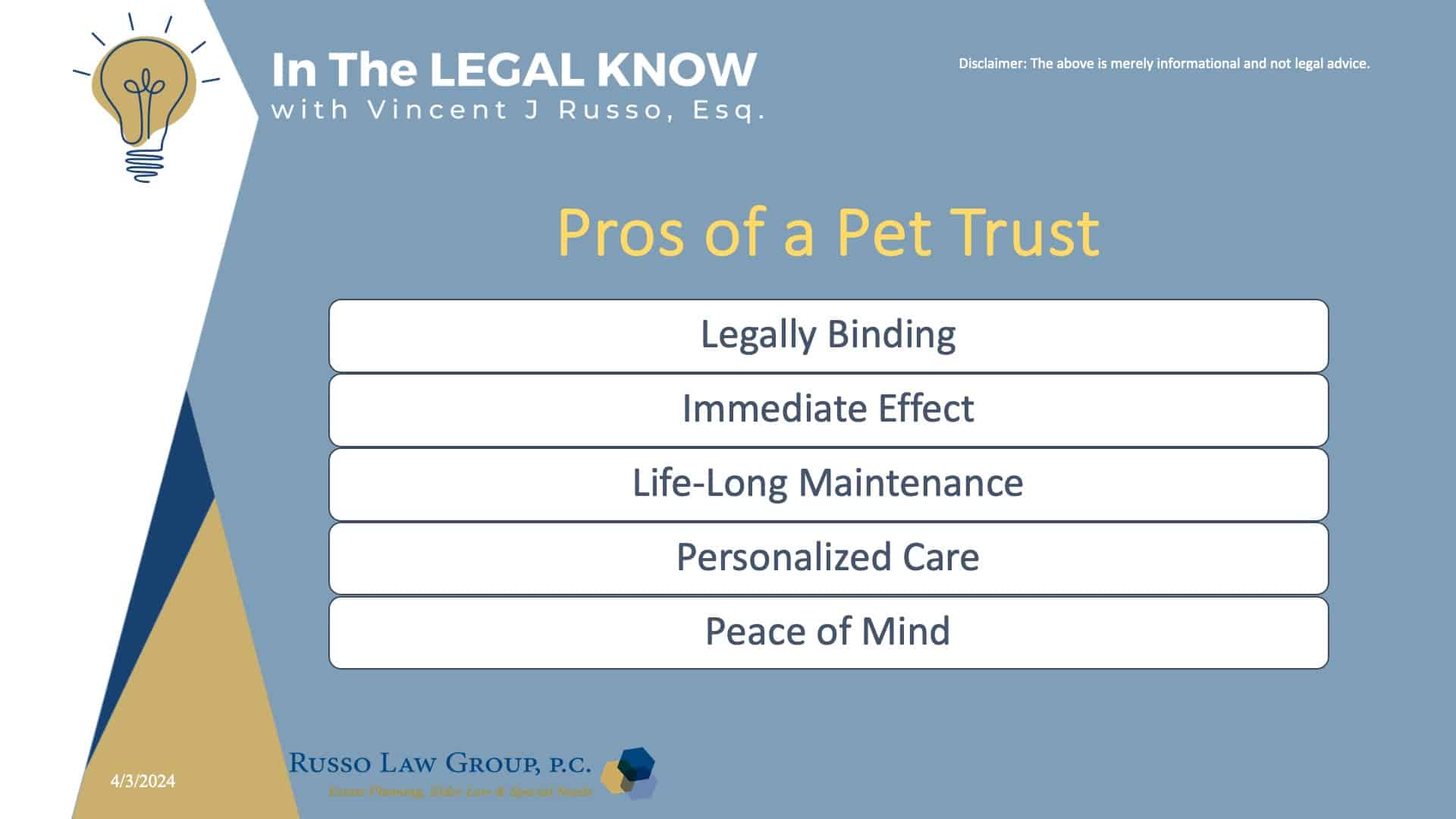 Pros of a Pet Trust