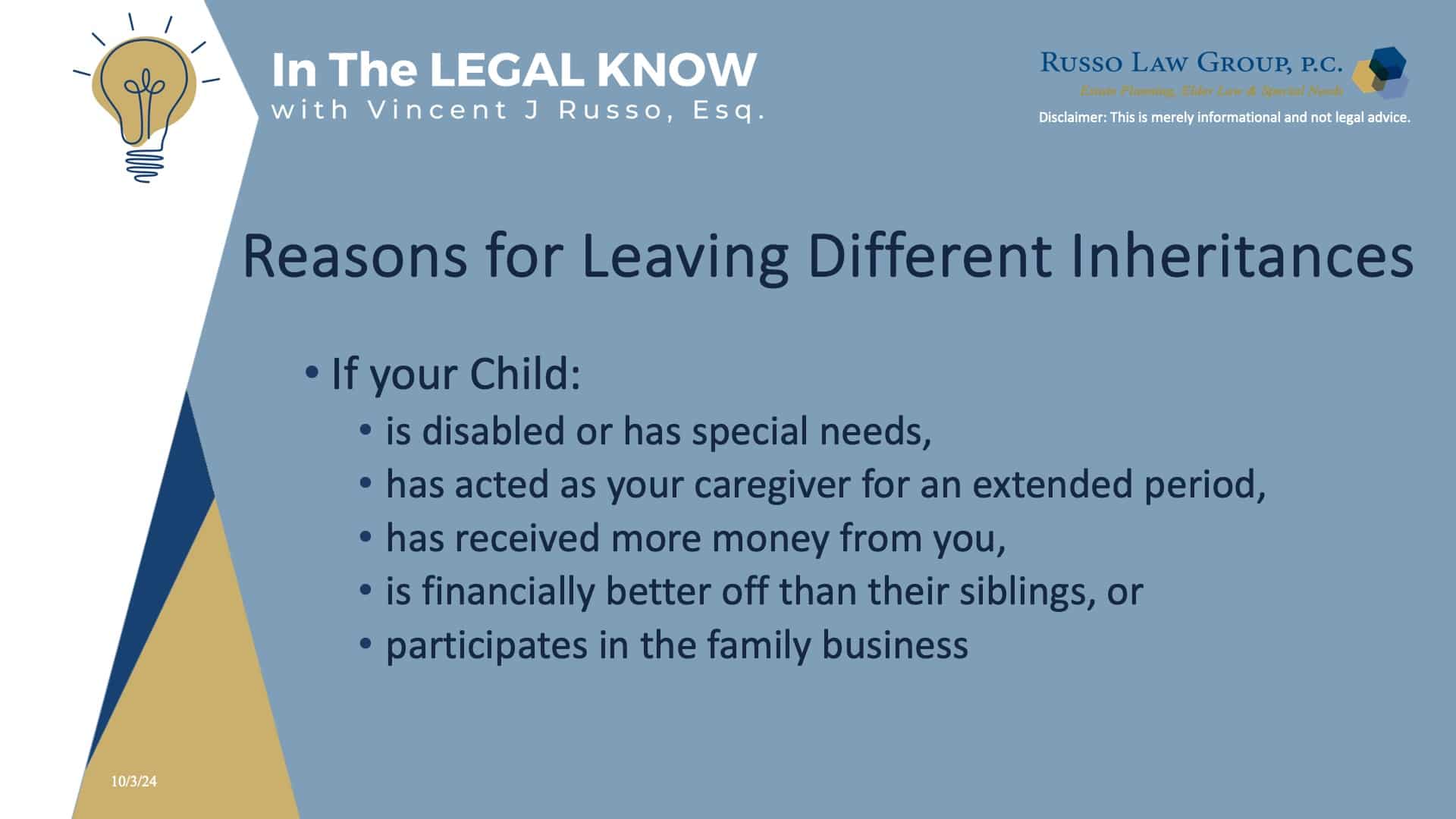 Reasons for Leaving Different Inheritance