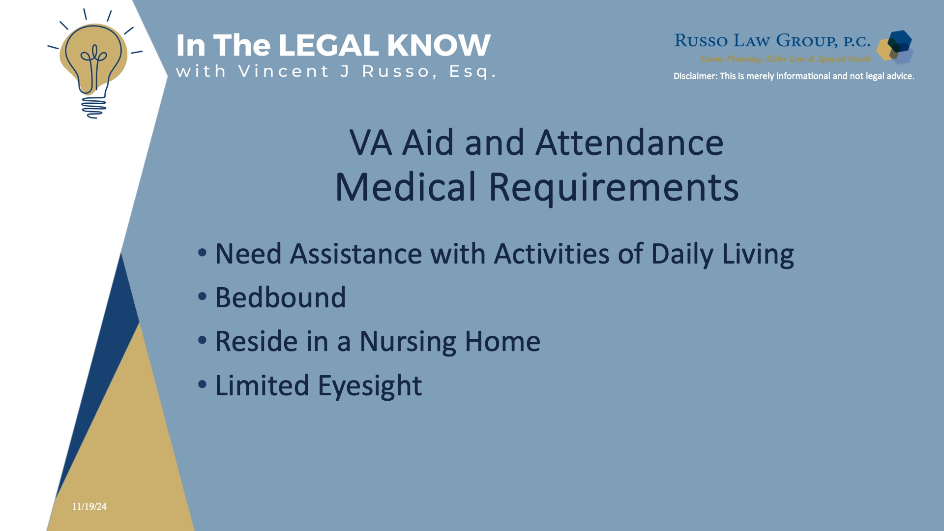 Aid and Attendance Medical Requirements