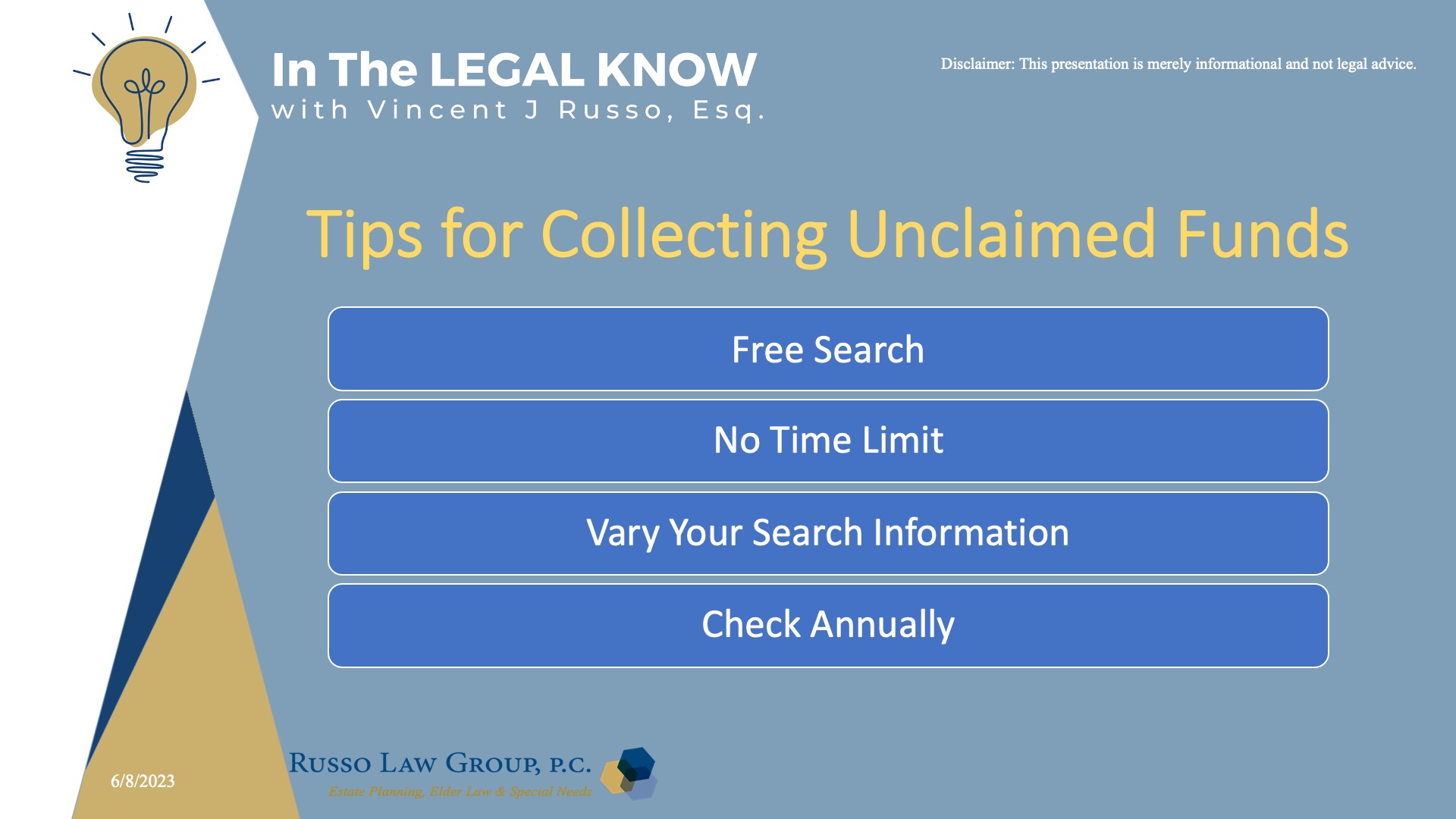 Tips for Collecting Unclaimed Funds