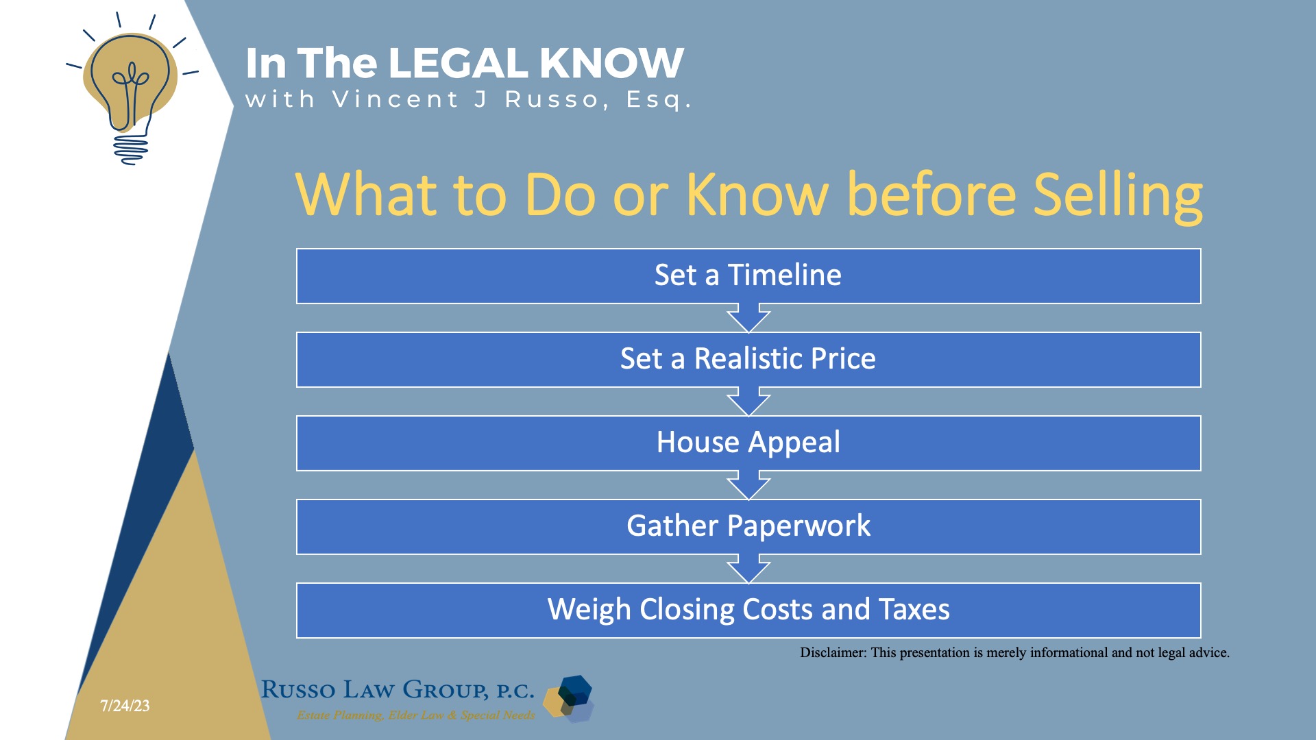 What to Do or Know Before Selling