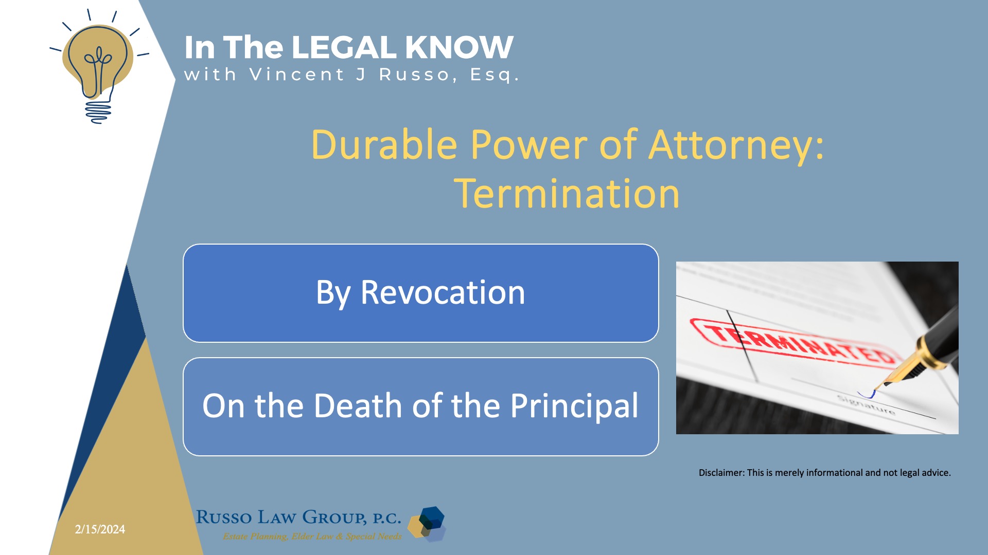 Durable Power of Attorney Termination