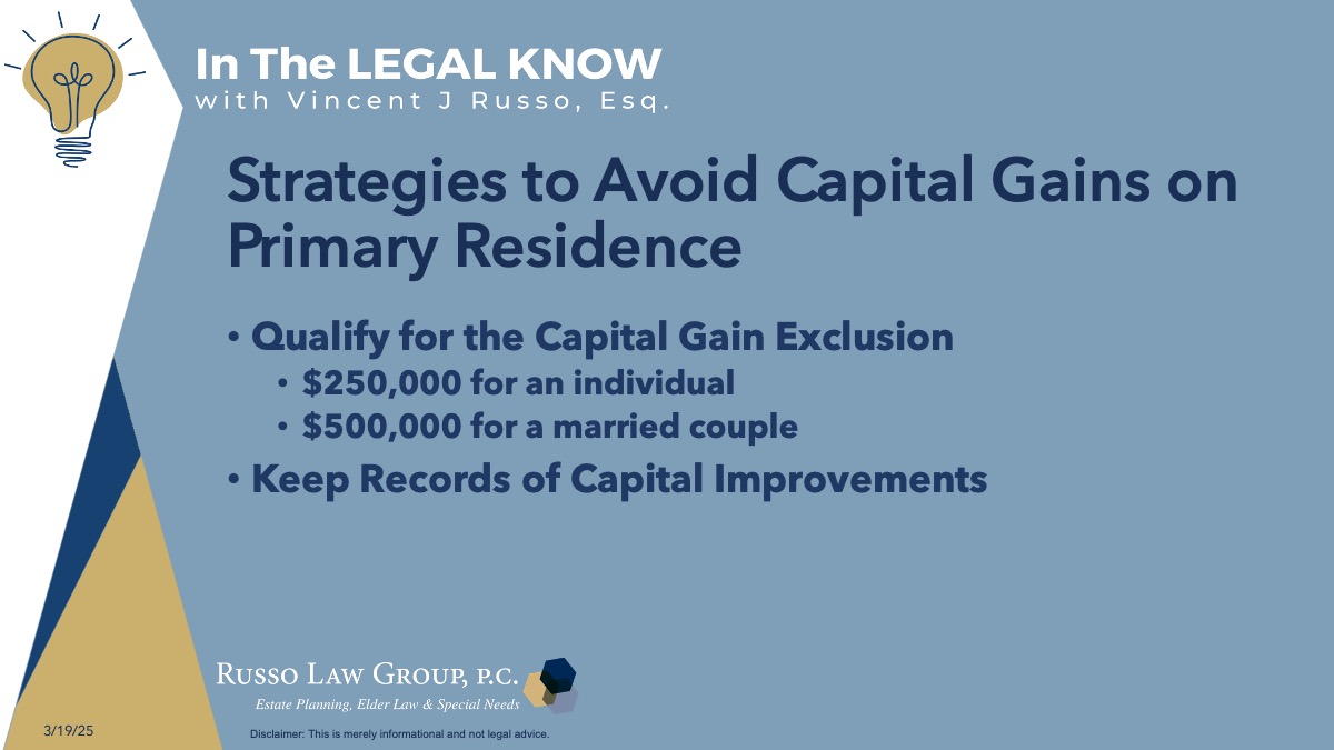 Strategies to Avoid Capital Gains on Primary Residence