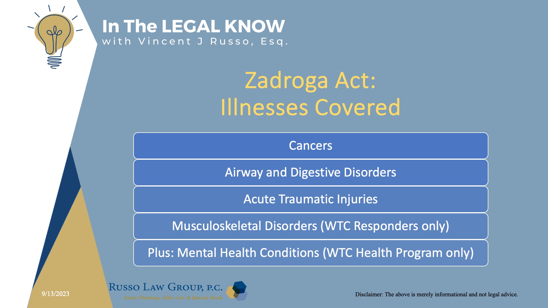 Zadroga Act: Illness Covered