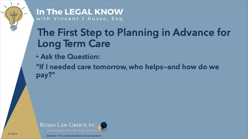 The First Step to Planning in Advance for Long-Term Care