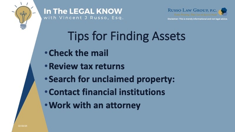 Tips for Finding Assets